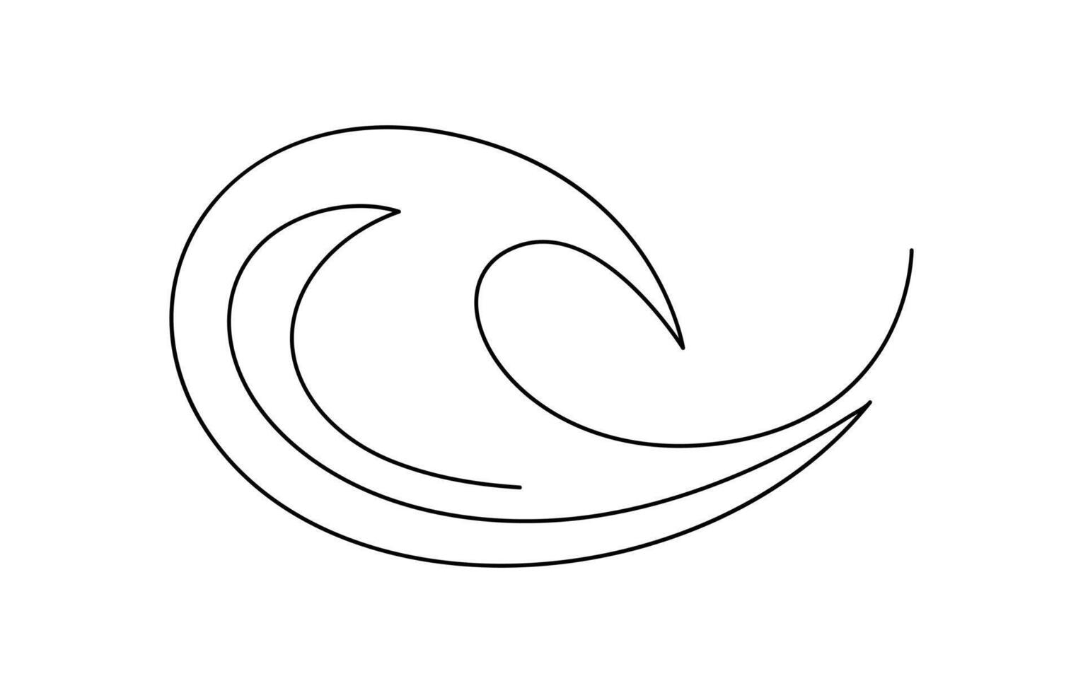 Sea wave continuous line drawing illustration vector