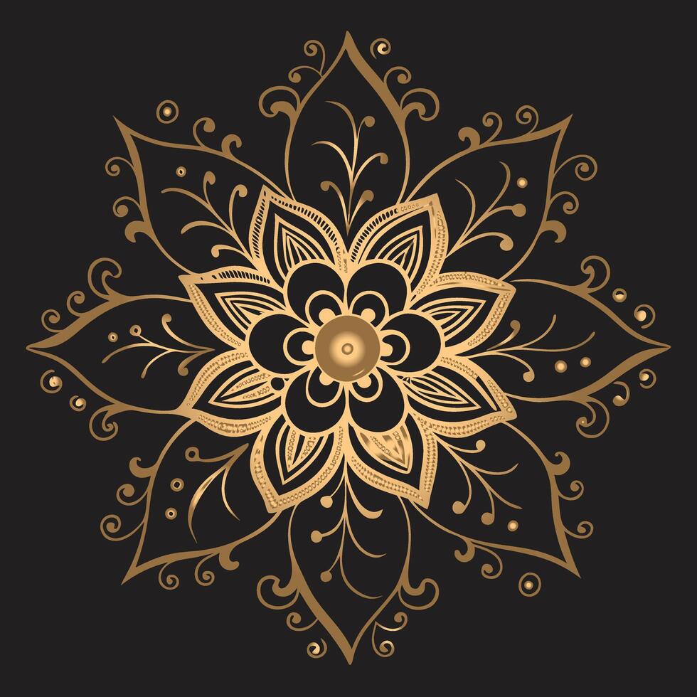 Traditional Ornamental Mandala with Indian Floral Patterns vector