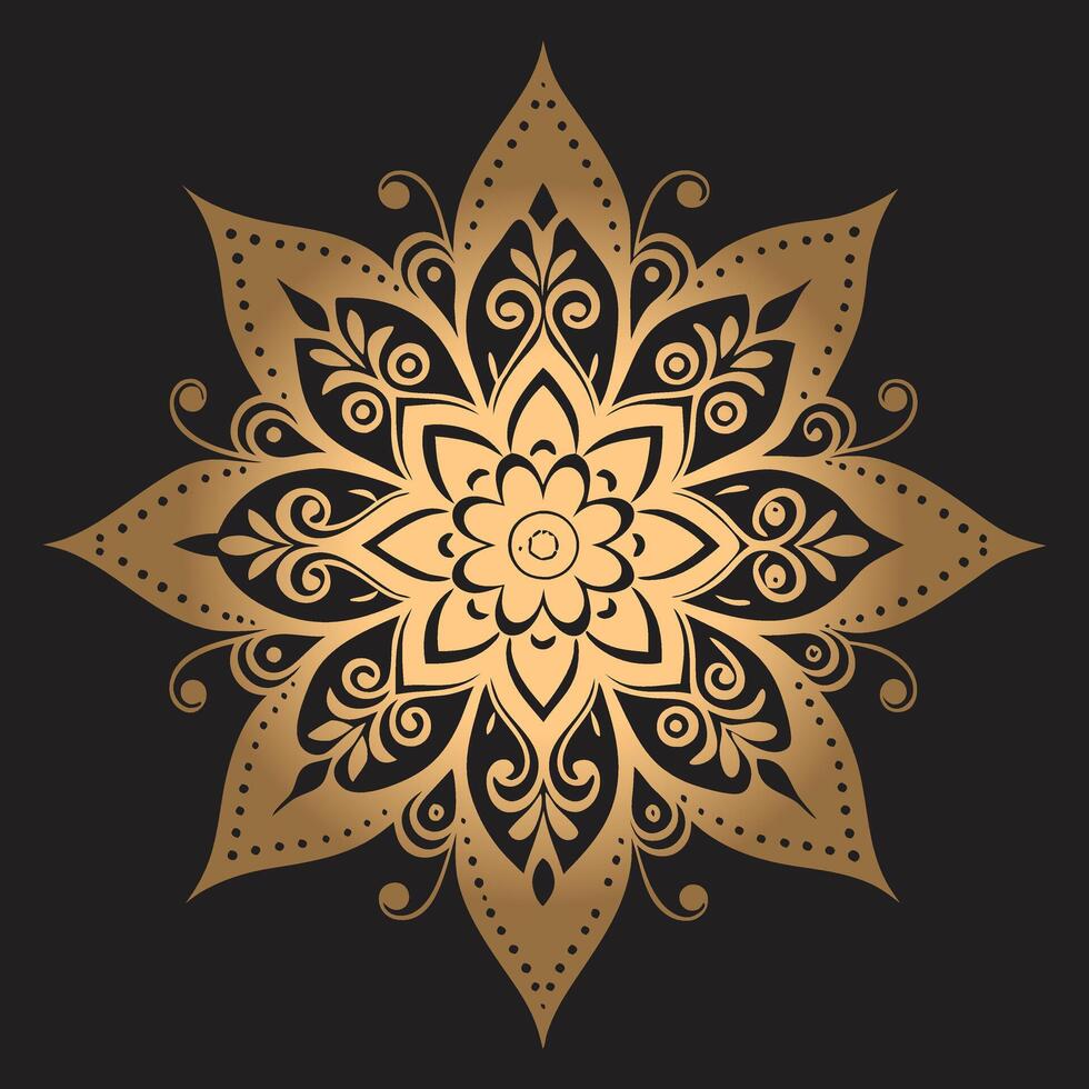 The Traditional Ornamental Mandala with Indian Floral Patterns vector