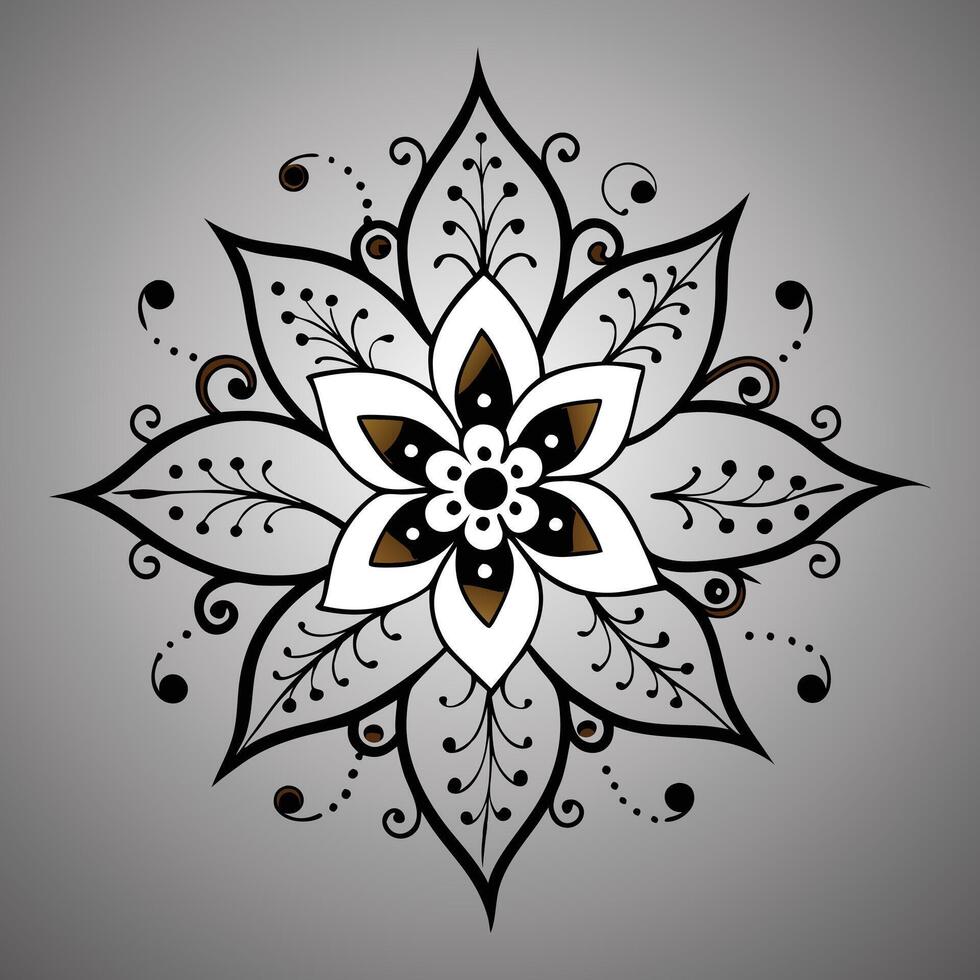 Traditional Ornamental Mandala with Indian Floral Patterns design vector