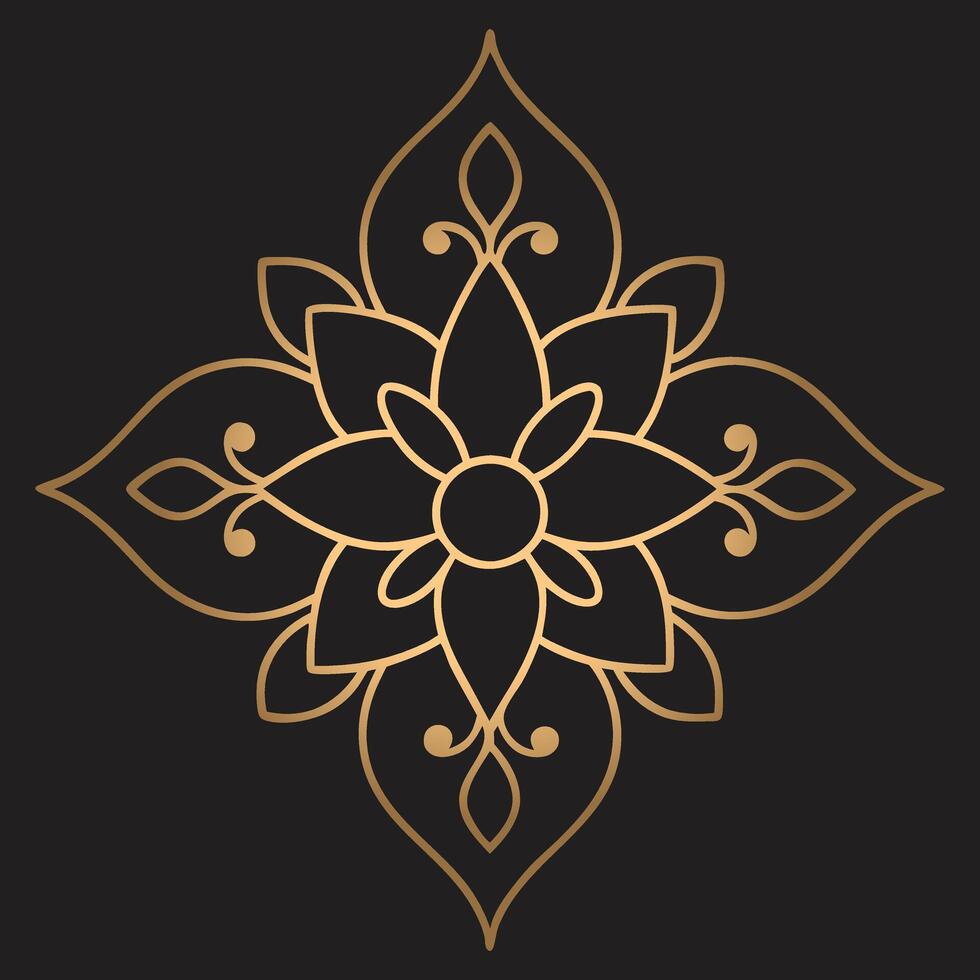 a Traditional Ornamental Mandala with Indian Floral Patterns vector