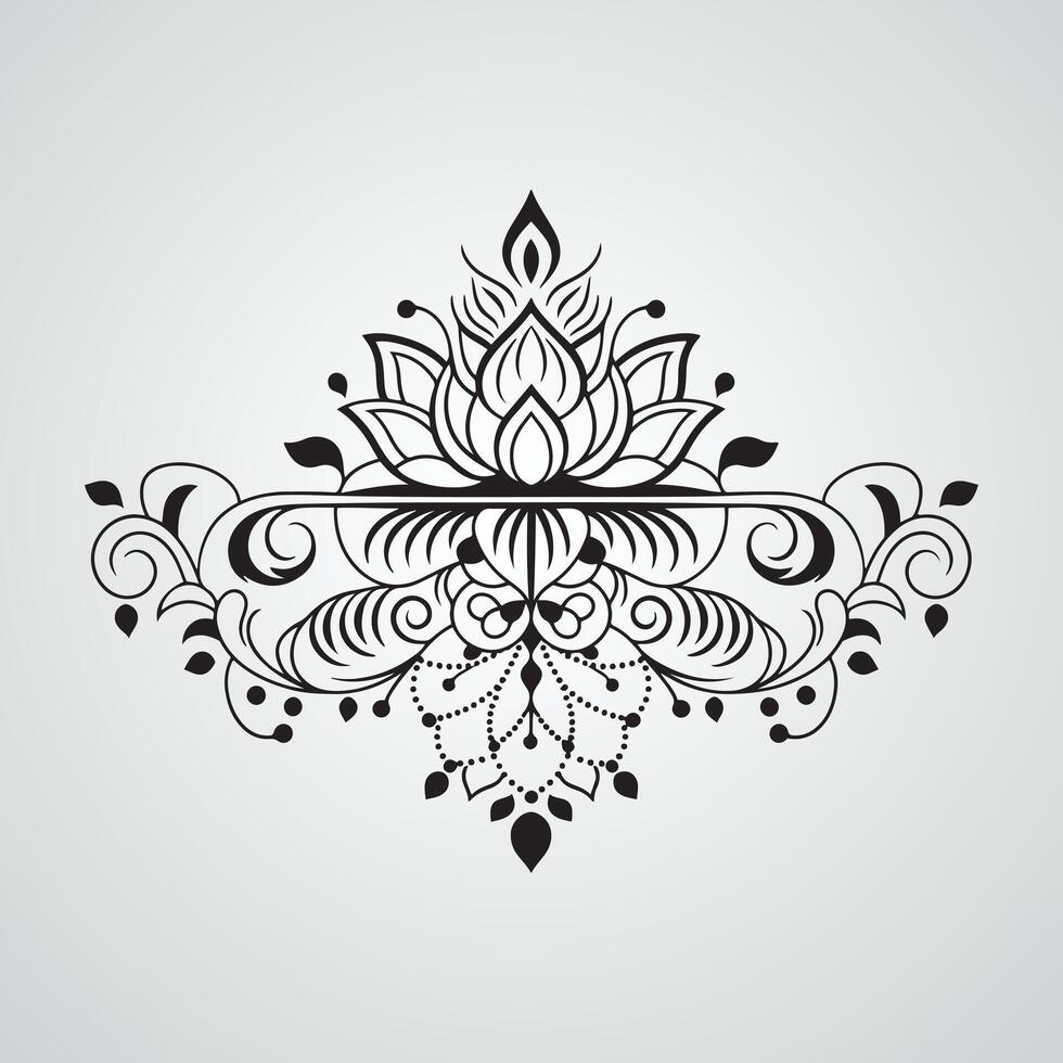 Hand drawn Floral ornament with flowers and leaves10 flowers vector