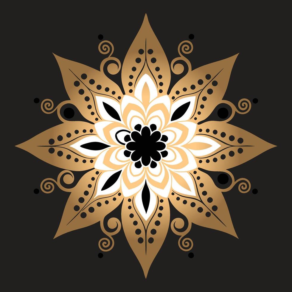 Traditional Mandala with Indian Floral Patterns vector