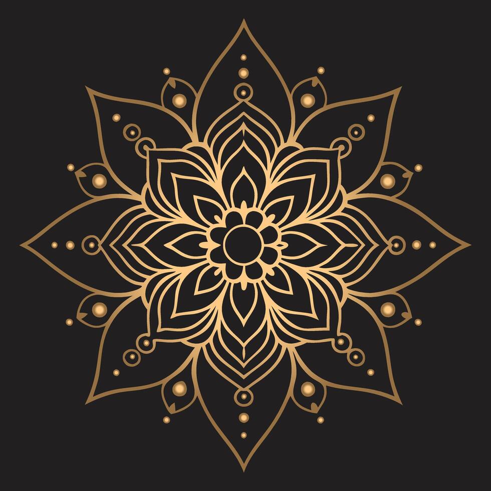 Traditional Ornamental Mandala with Indian Patterns vector