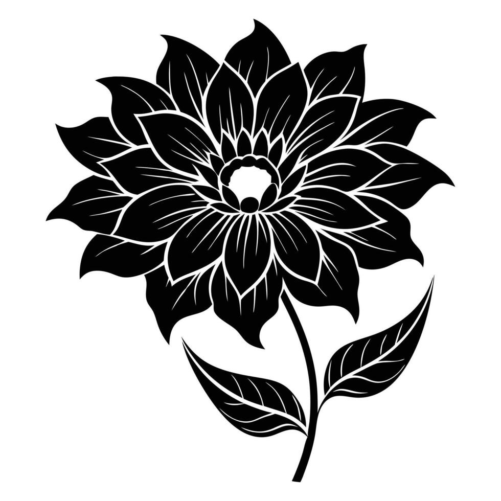 The Elegant Floral Line Art Design vector