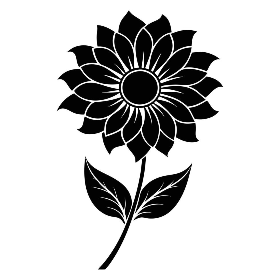 A Elegant Floral Line Art Design vector