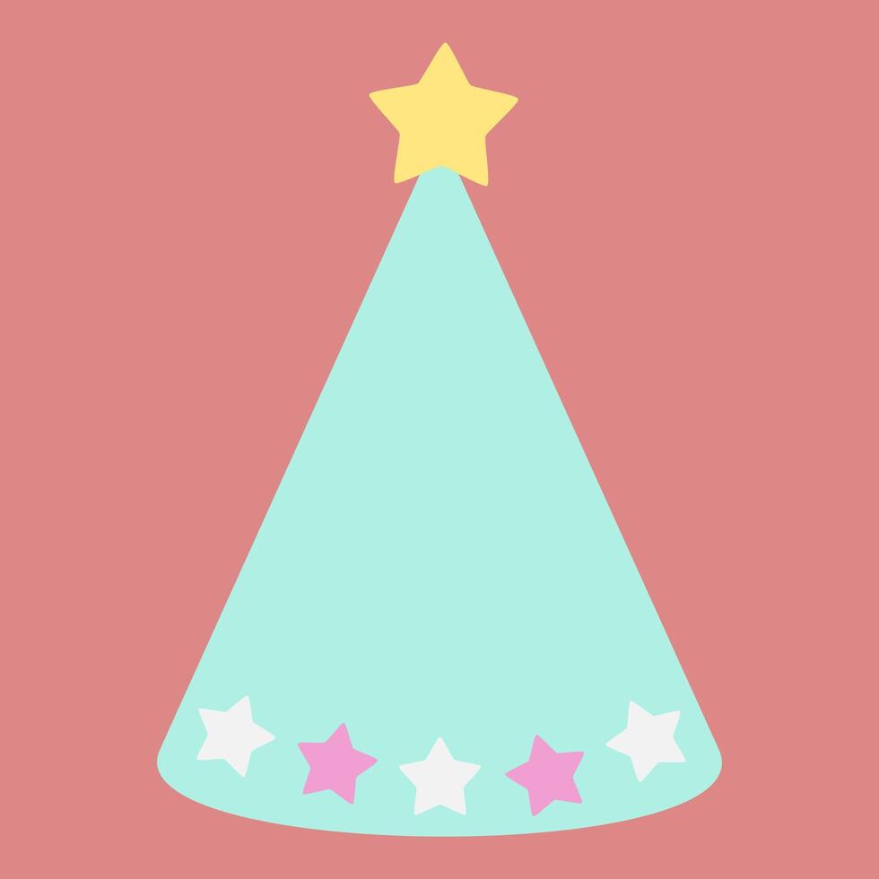 illustration of party hat with stars on it vector