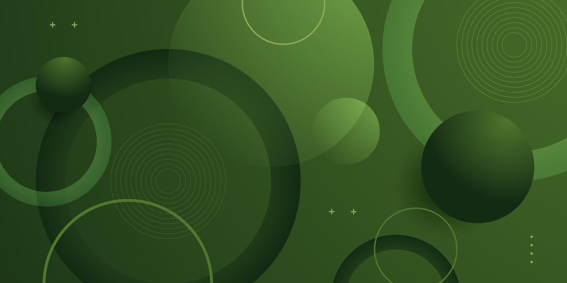Abstract 3d background with green gradient color background. Simple circle pattern element. Cool design. vector
