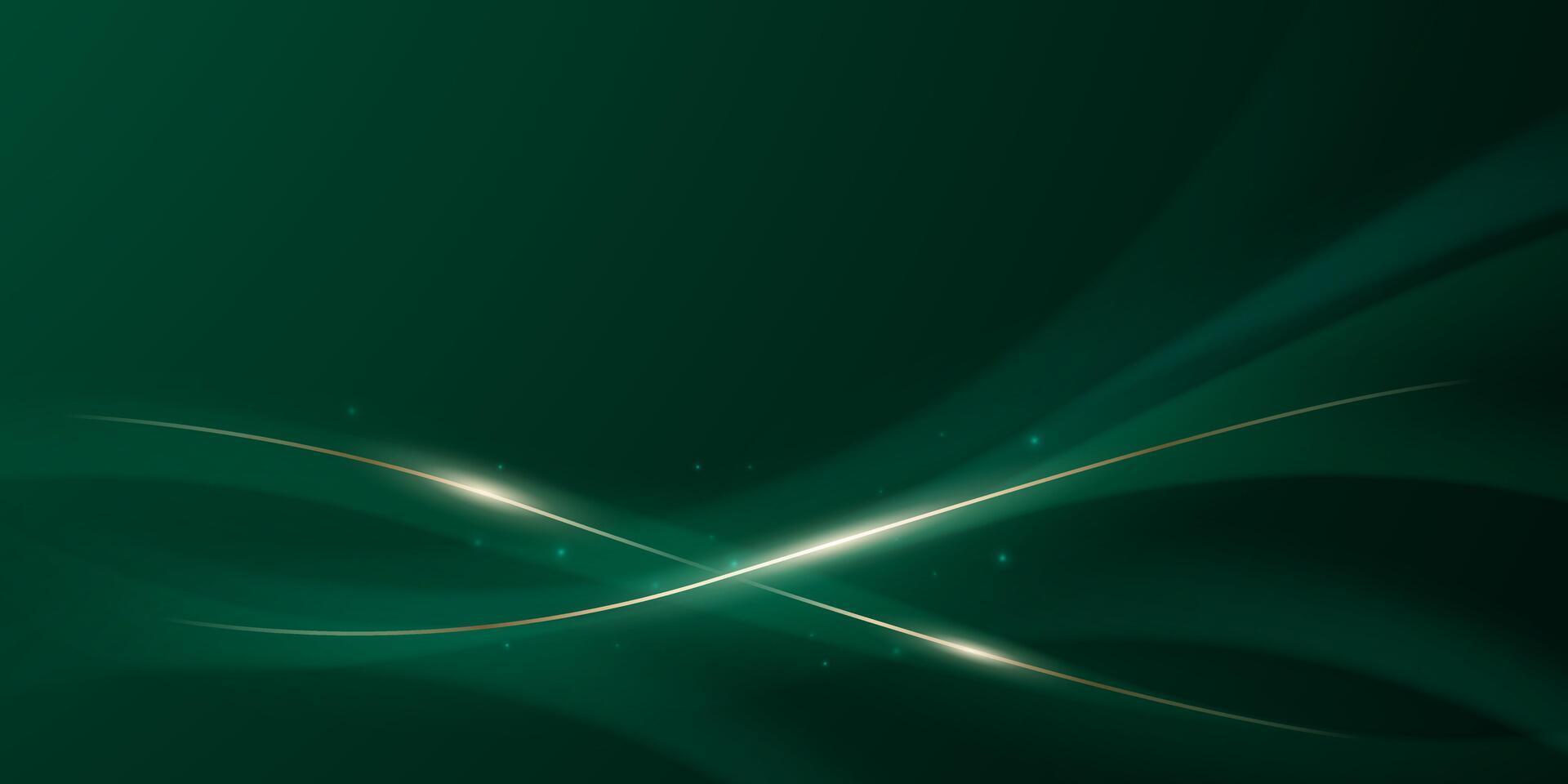 green abstract background design with elegant golden elements illustration vector