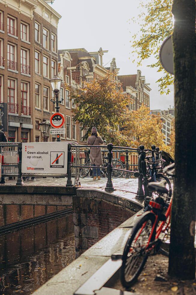 Netherlands,Amsterdam- October 11,2024 ,Picturesque autumn scene in city photo