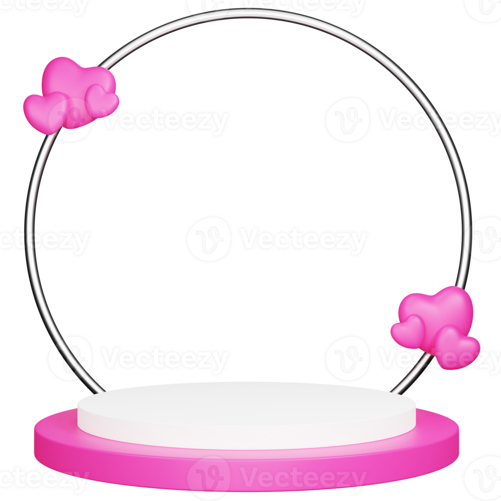 Podium Valentine 3D illustration png