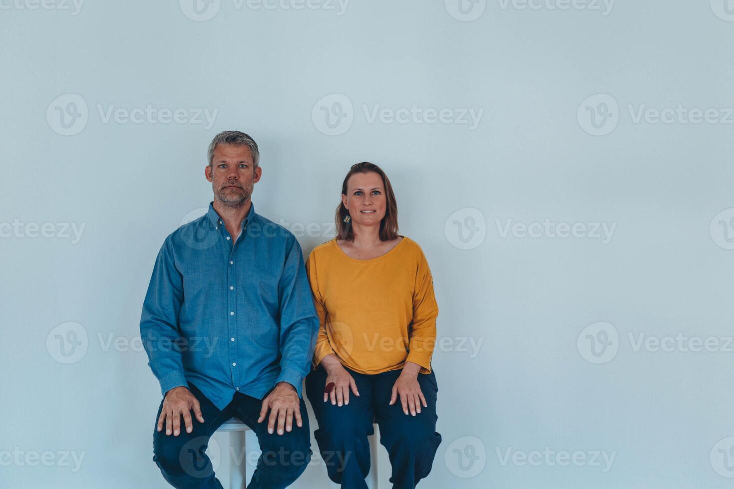 Two happy friendly diverse professionals,man and woman.partnership teamwork ,motivation photo