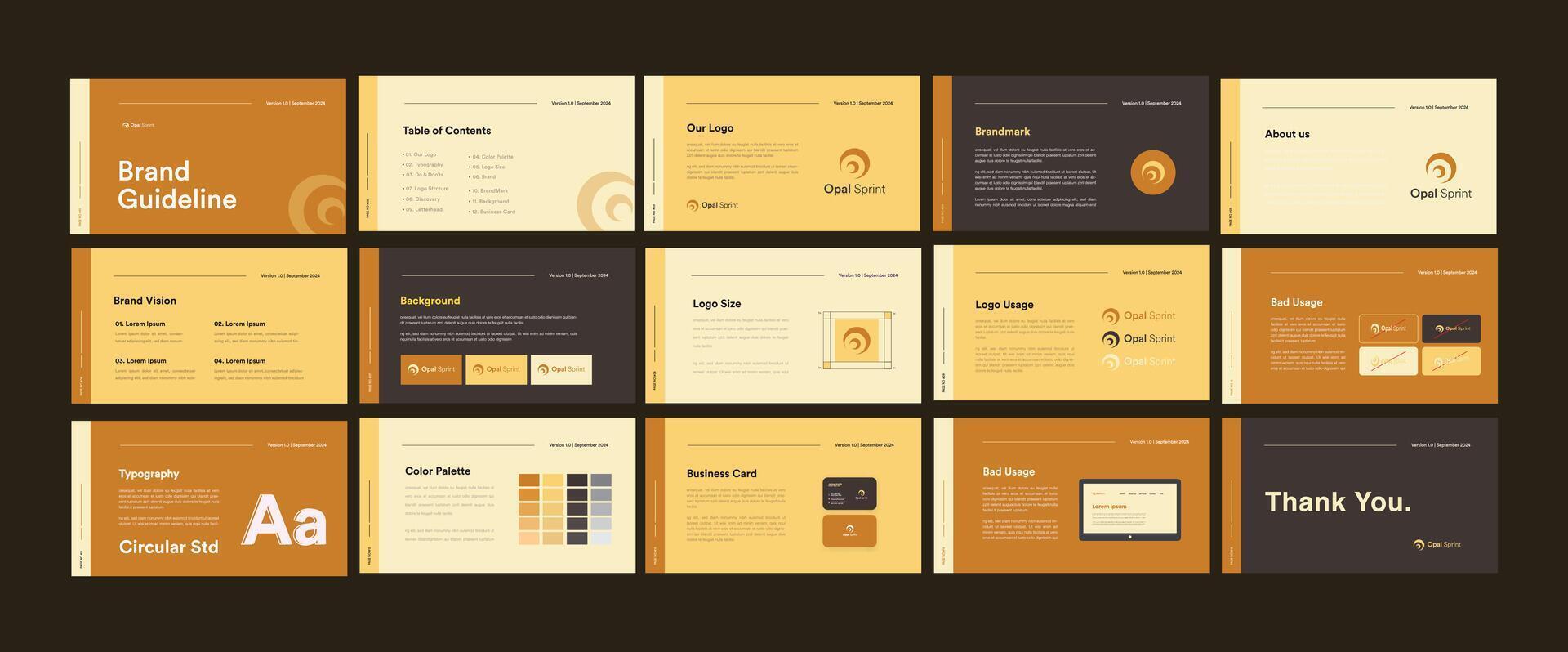 Logo Guide Book or Brand Manual Layout template vector