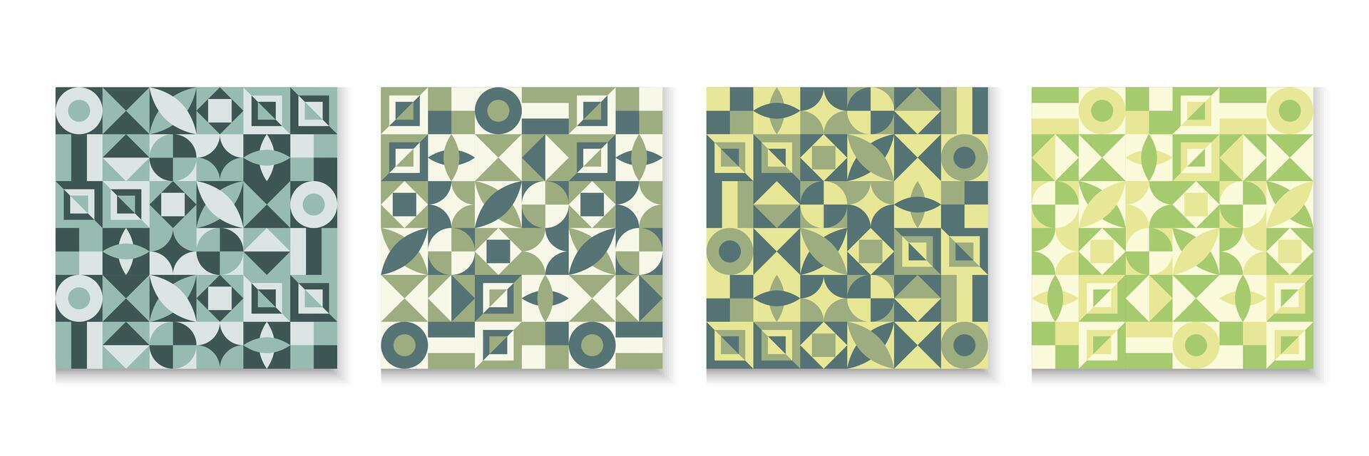 Bauhaus geometric pattern background carousel template. vector