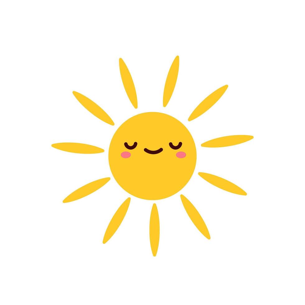 Funny sun icon . Smiling sun illustration sign. Sun symbol or logo. vector