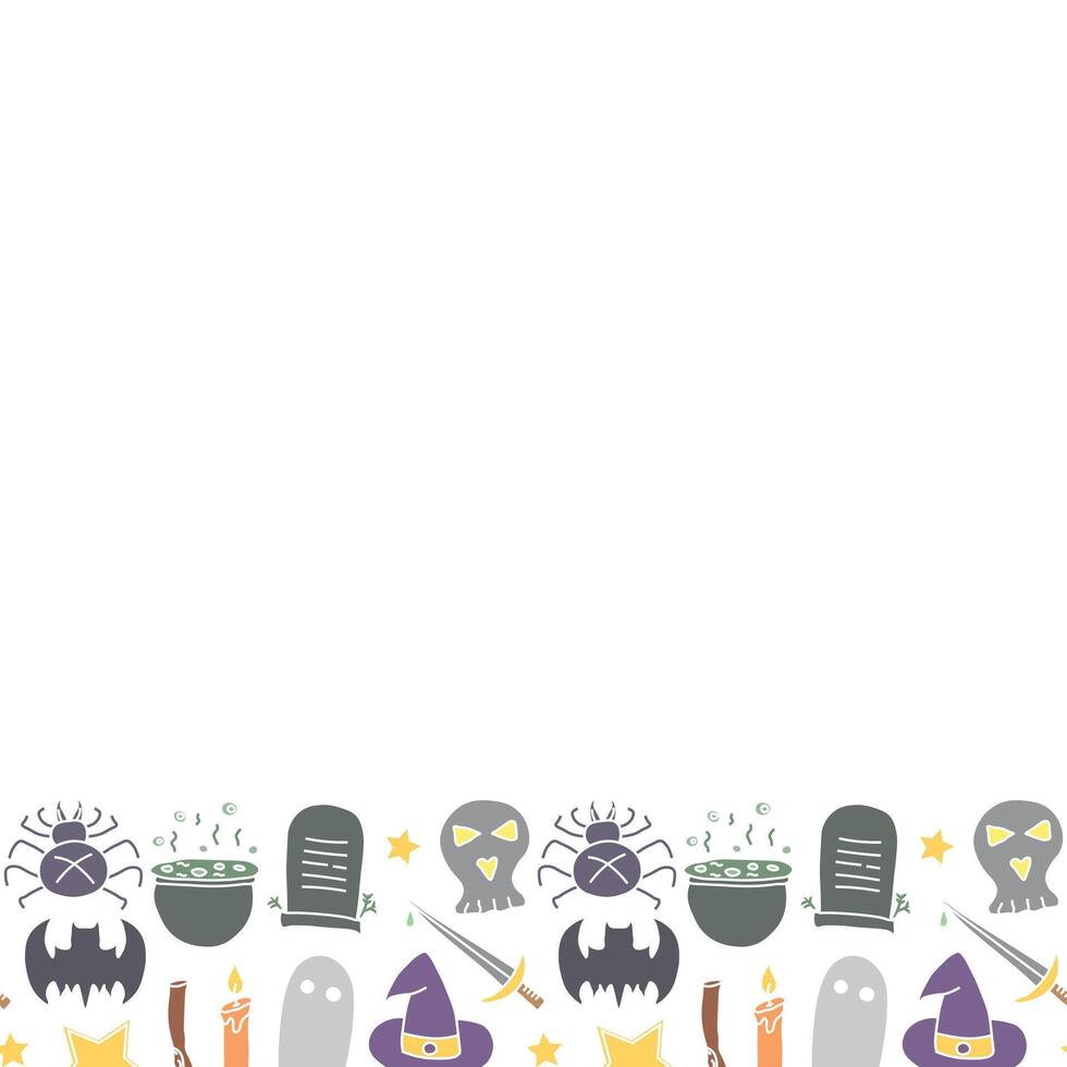 Halloween background with place for text. Cartoon Halloween frame vector