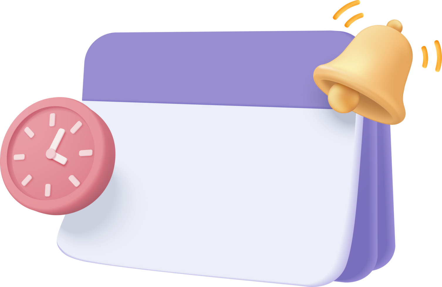 3d calendar marked date and time for reminder day. Calendar with 3d alarm clock for schedule planning png