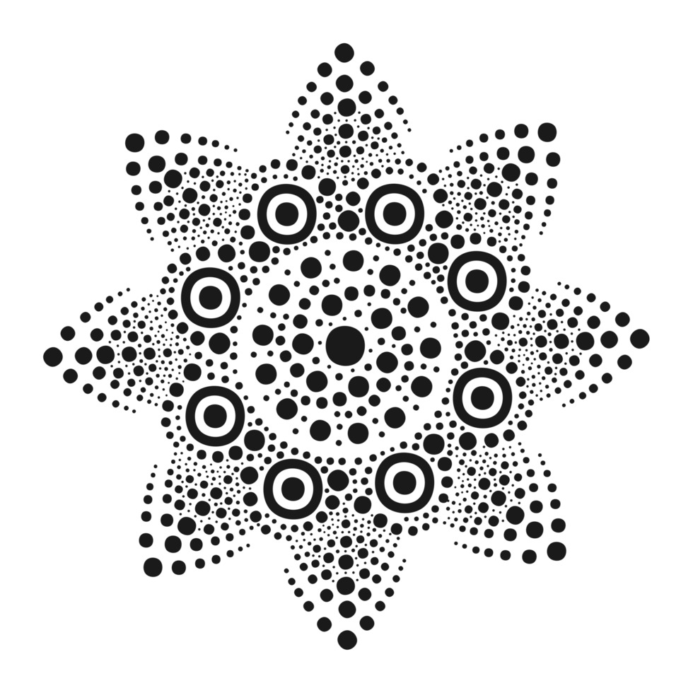 An Abstract Play of Circles and Dots in black mode color png