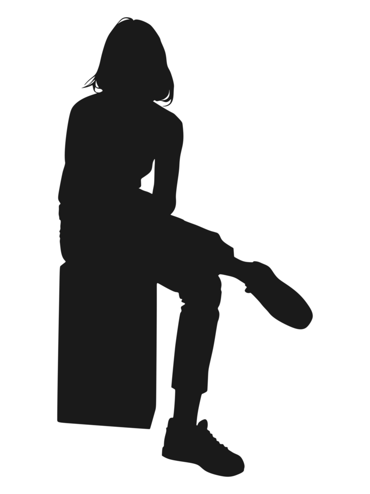 vrouw zittend in een doos png