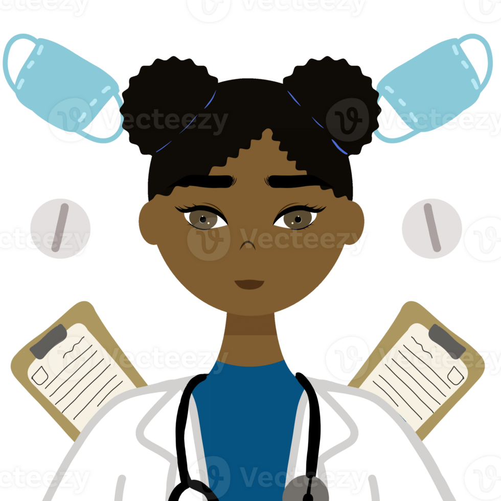 doctor with face mask and file png