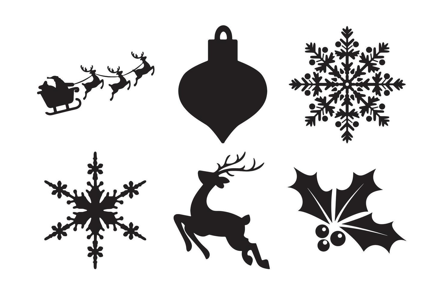Christmas Silhouettes Collection. vector