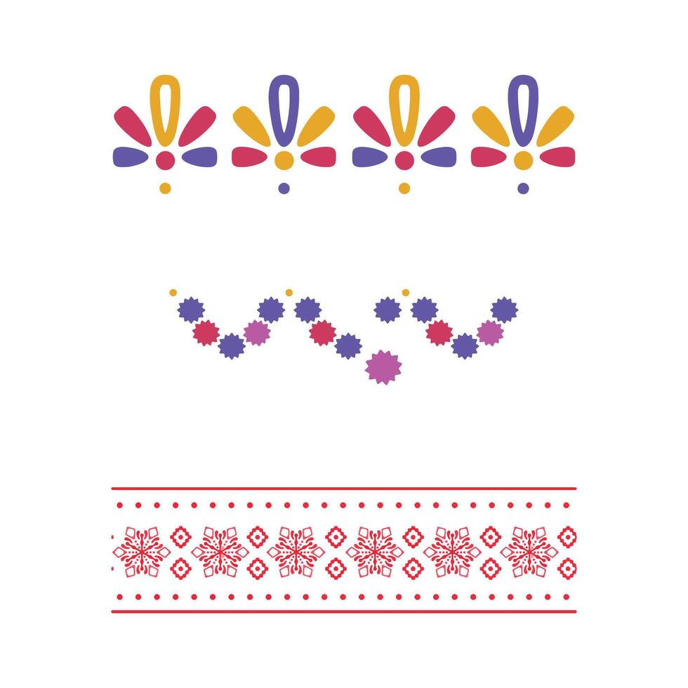 Festive Floral and Geometric Motifs illustration. vector