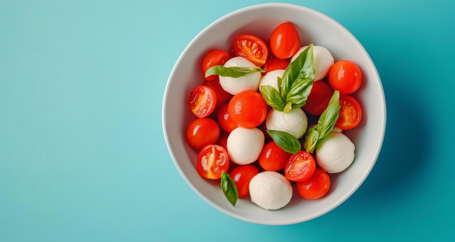 Colorful dessert bowl featuring a mountain of cherries and whipped cream against a bright backdrop photo