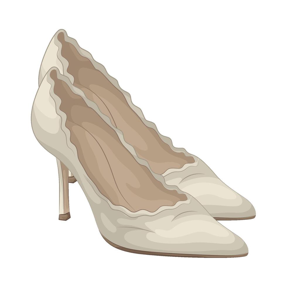 Illustration of bride high heels vector