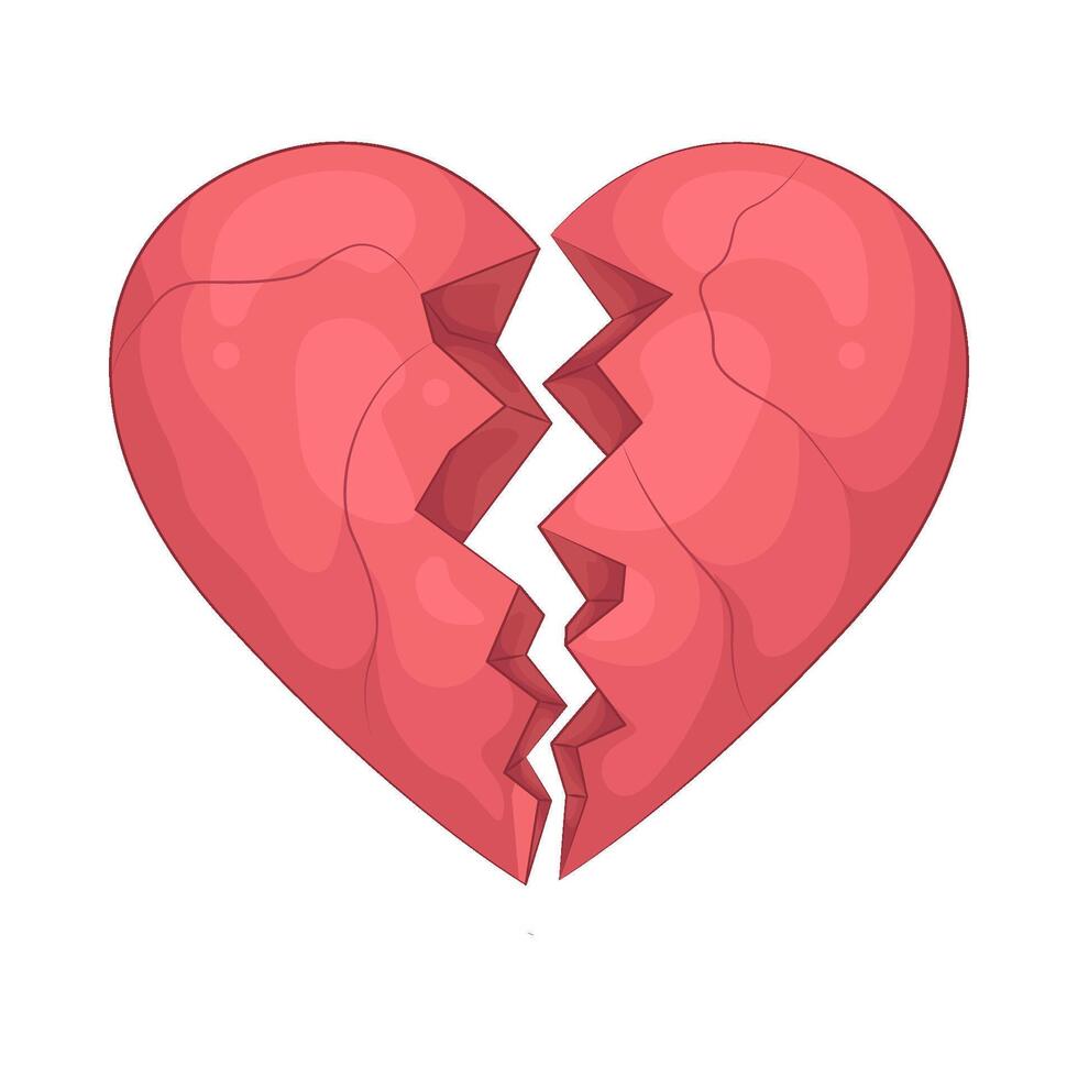 Illustration of broken heart vector