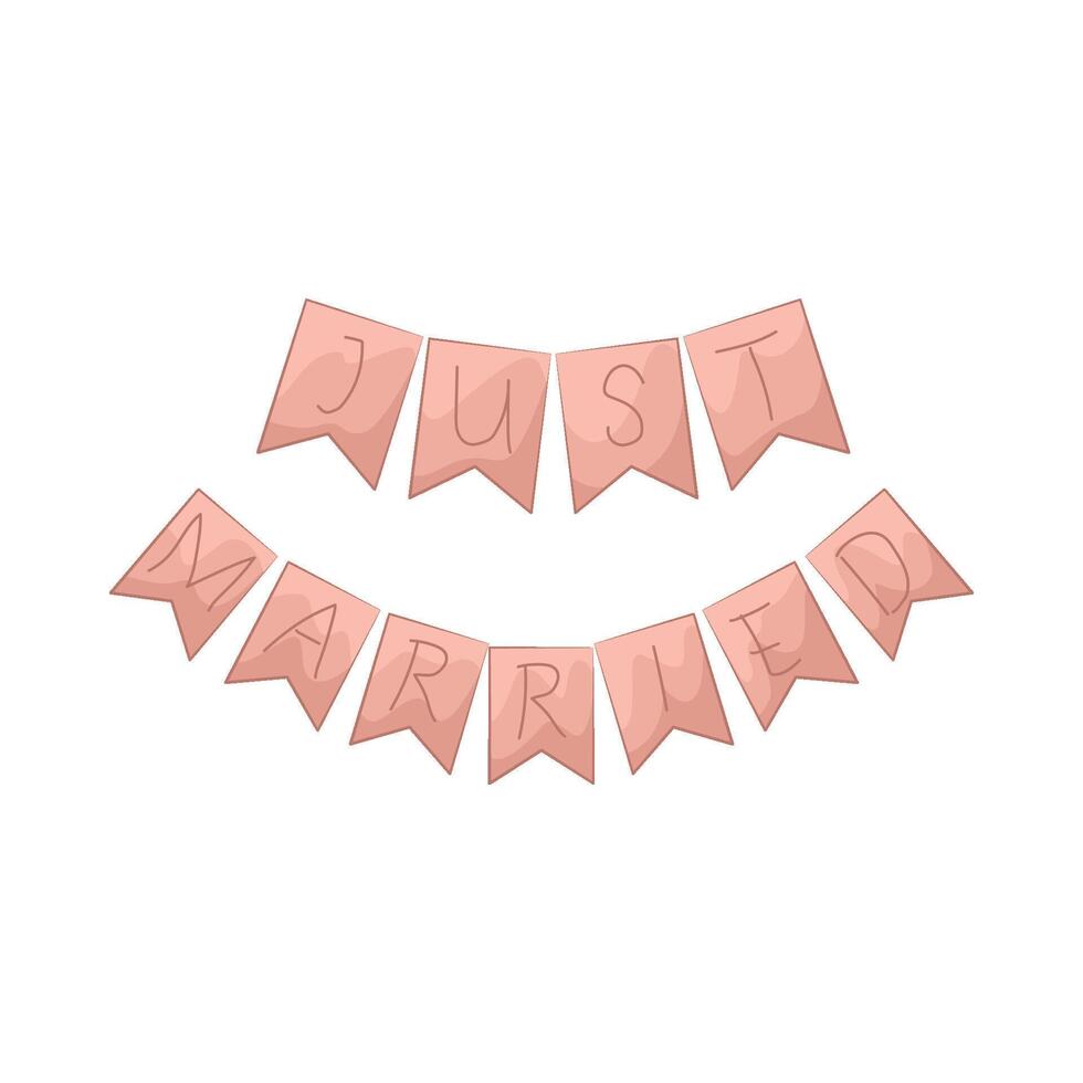 Illustration of just married decoration vector