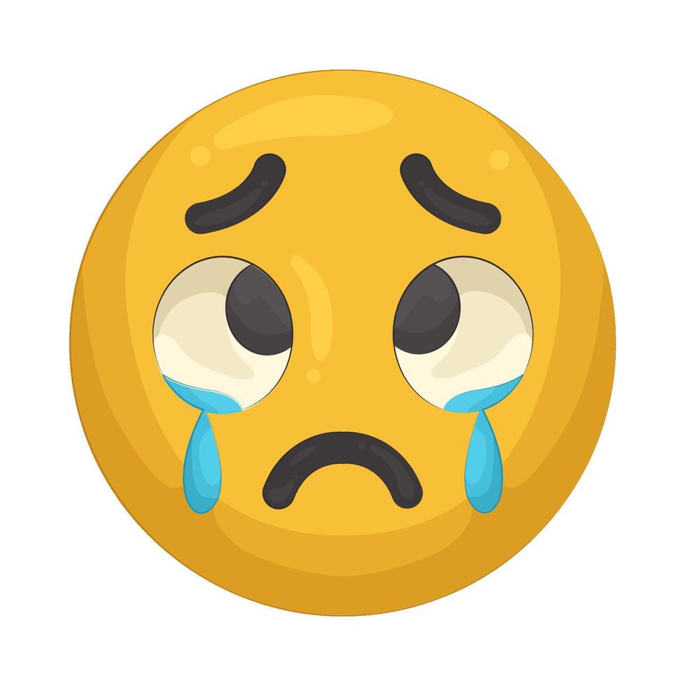 Illustration of crying emoji vector