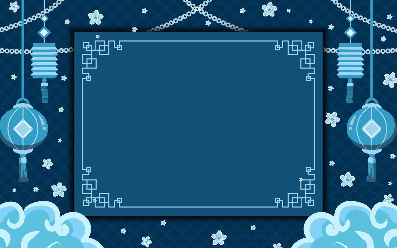 Blue chinese new year background flat design vector