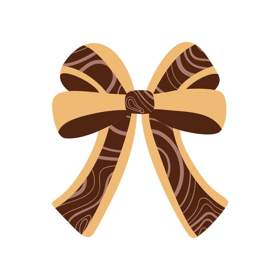 A ribbon or bow with antique textures in a flat style vector