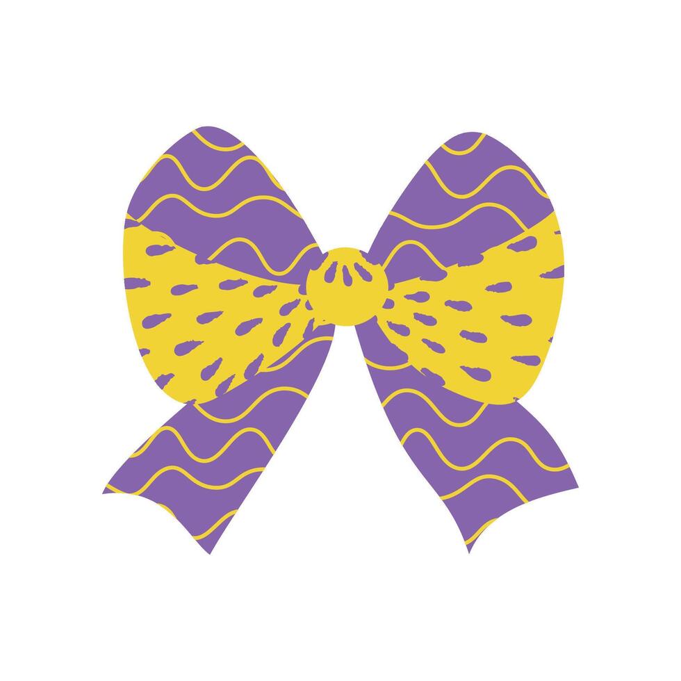 A ribbon or bow featuring weathered textures in a flat vintage design vector