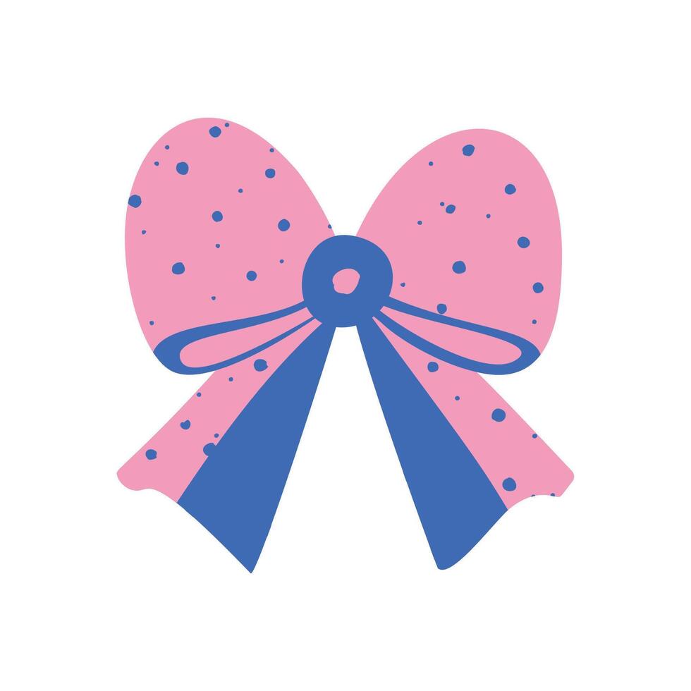 A bow or ribbon in a flat format, enhanced with a vintage texture vector