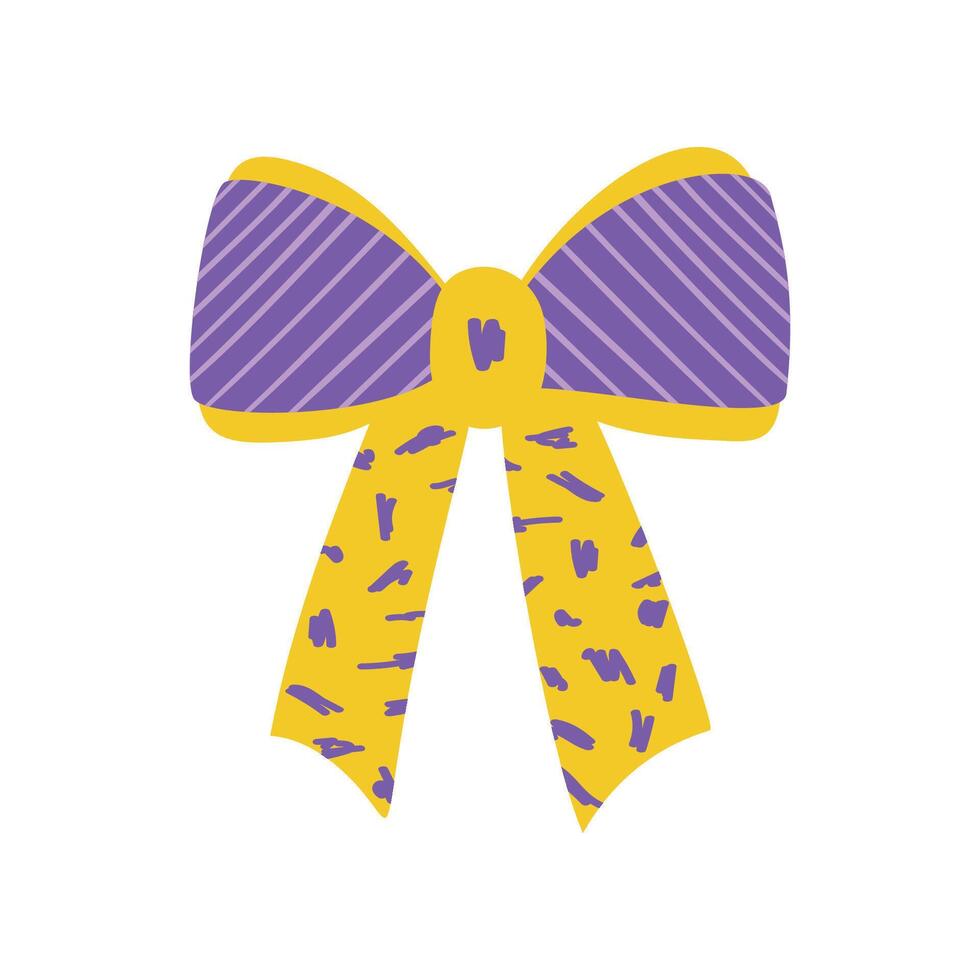 A vintage ribbon or bow rendered with textured flatness vector