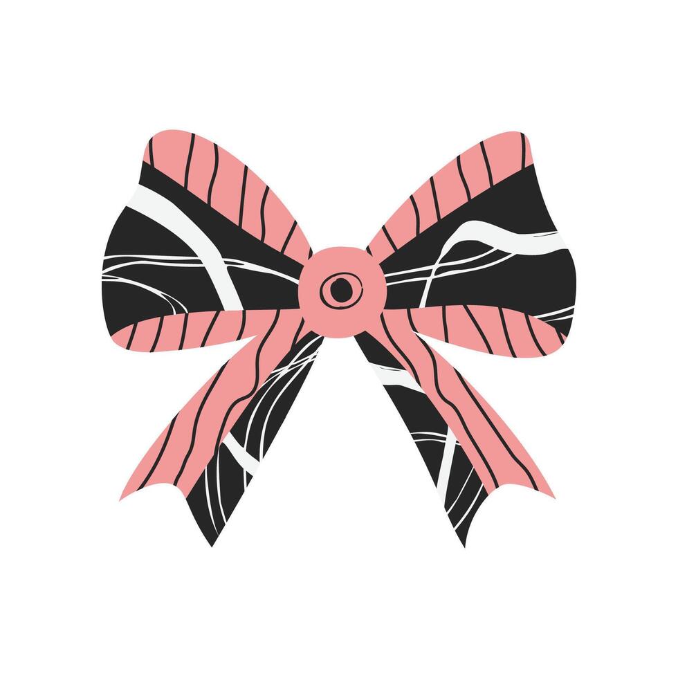 A ribbon or bow with a worn vintage texture in a flat style vector