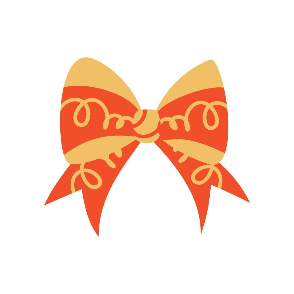 A classic ribbon or bow with textured vintage appeal vector