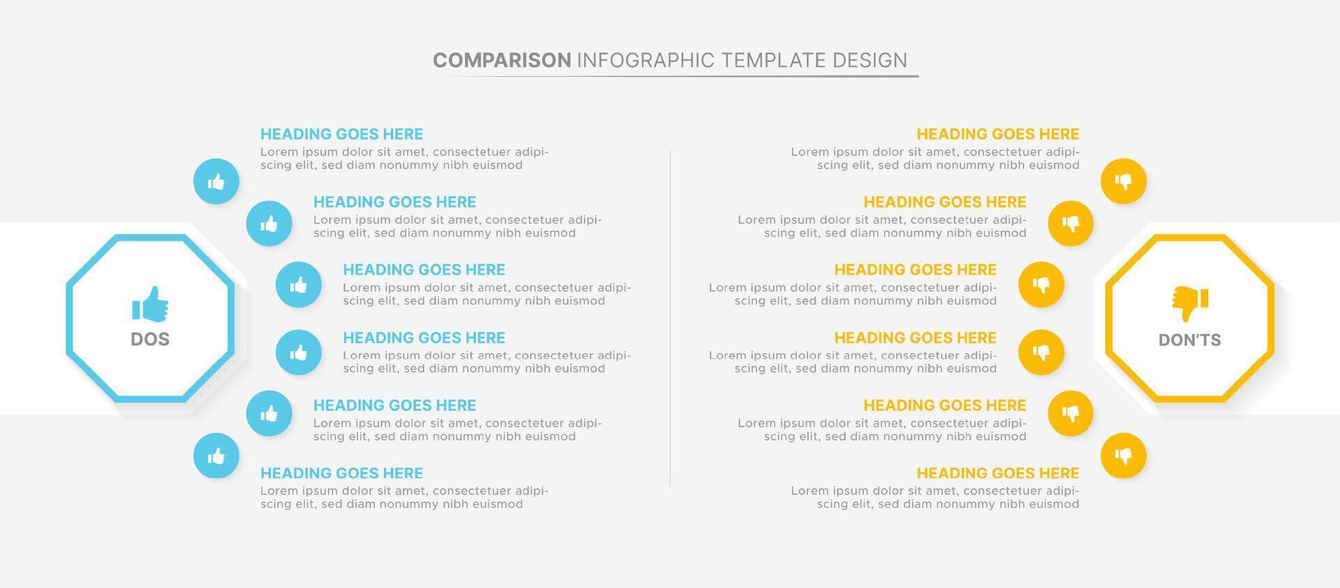Dos and Donts Comparison Modern Infographic Design Template vector