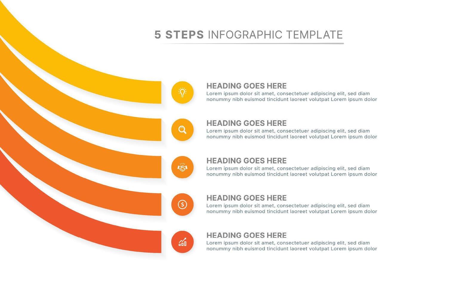 Modern Infographic Design Template with 5 Data Points vector