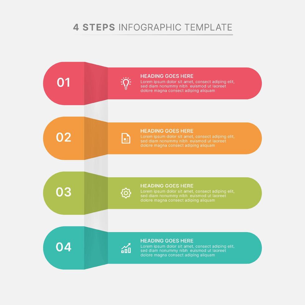 Business Infographic Design Template with 4 Bar of Options vector