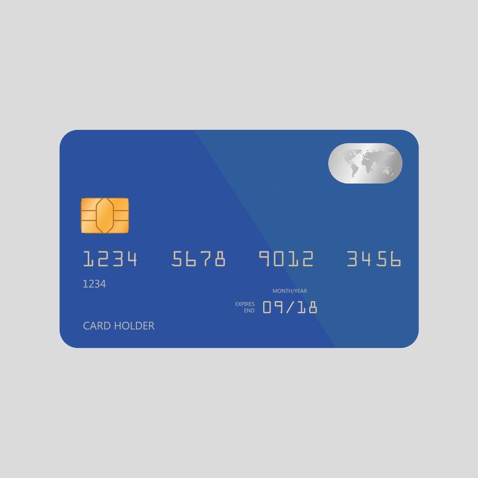 Front of payment card, Credit Card, Bank Card on a white background vector
