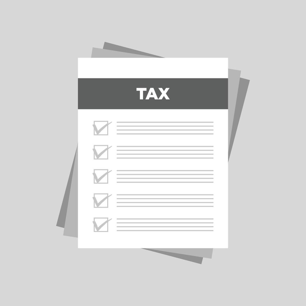 Tax paper form. Accounting, calculate budget concepts. Flat design vector