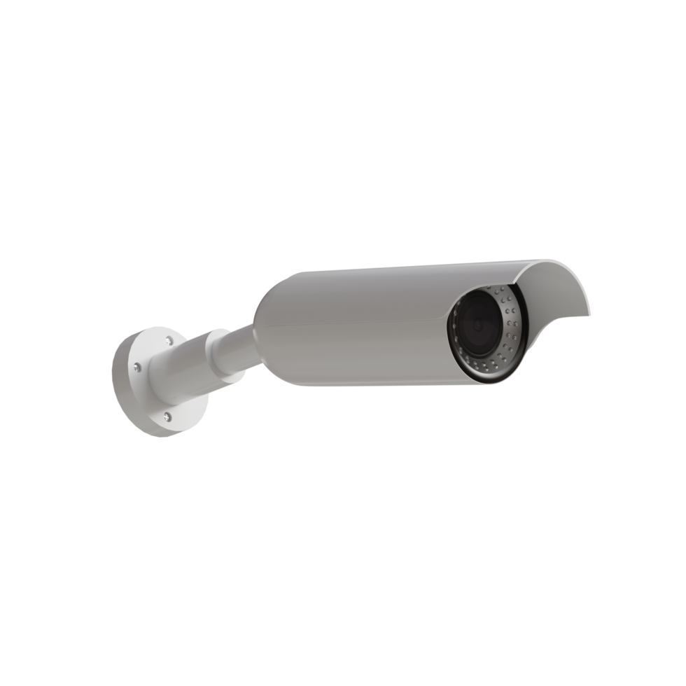 White Outdoor Security Camera - Medium Low View at 315 Degrees png