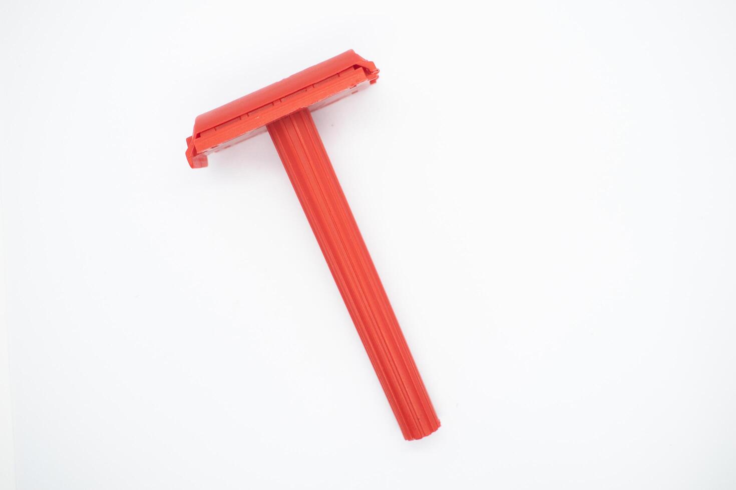 Red Razor Isolated on White Background photo