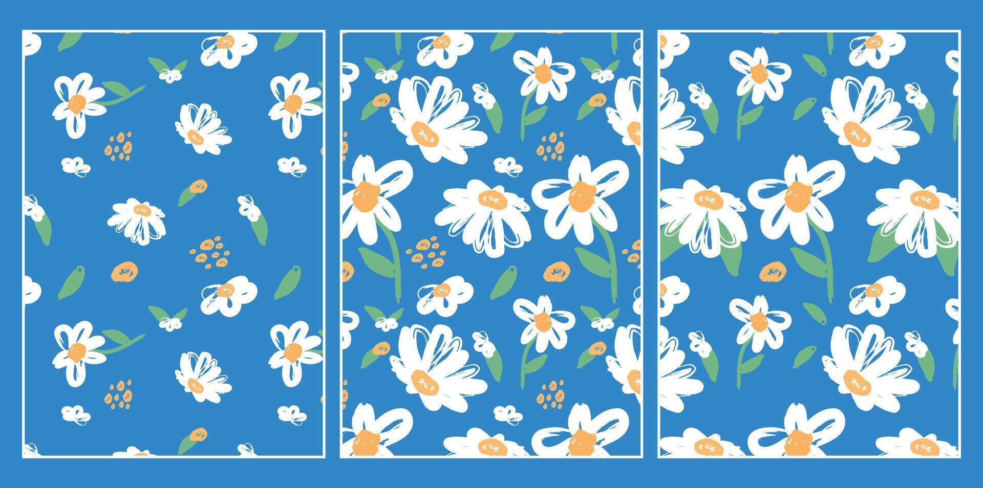 A modern and trendy pattern featuring abstract chamomiles. The hand-drawn style. Perfect for adding a touch of nature to your home decor or digital projects. vector