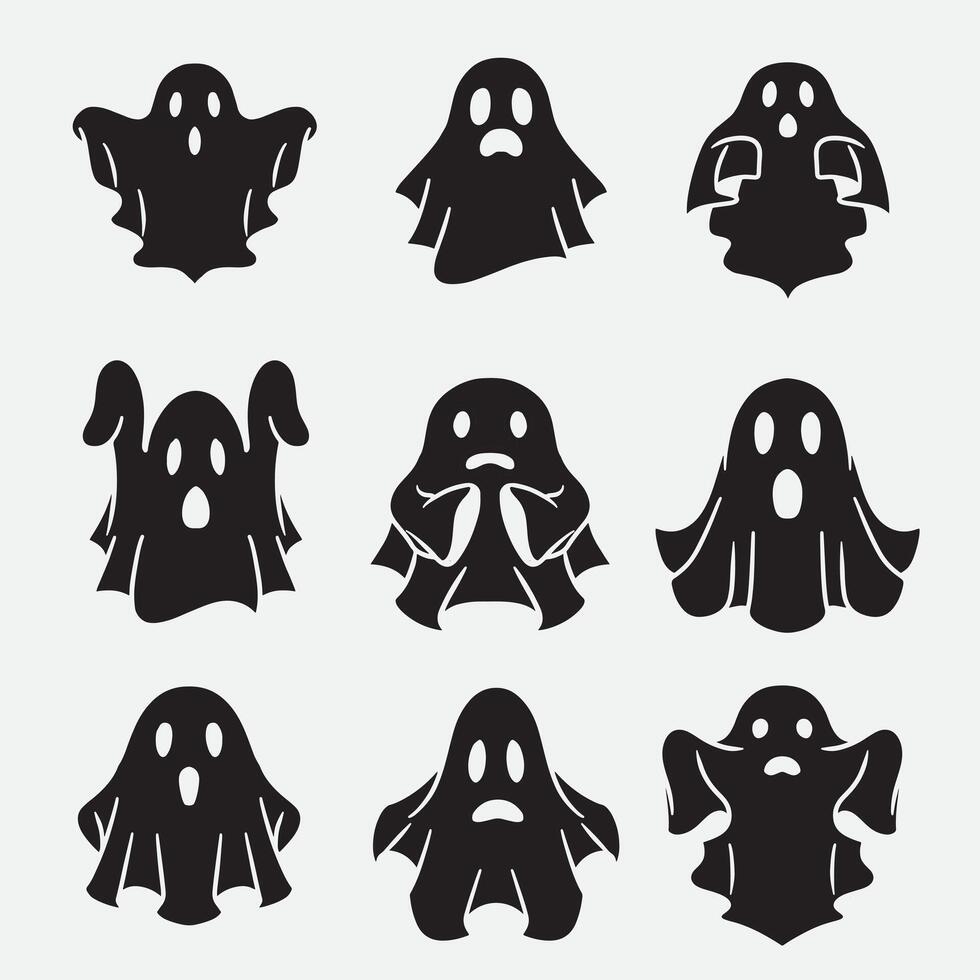 set of ghost good for icons, symbol, element design, etc vector