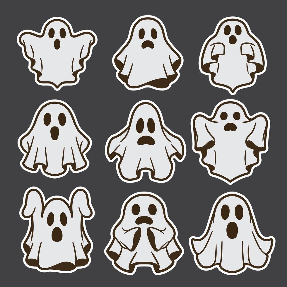 set of ghost good for sticker, element design, pattern design, etc vector