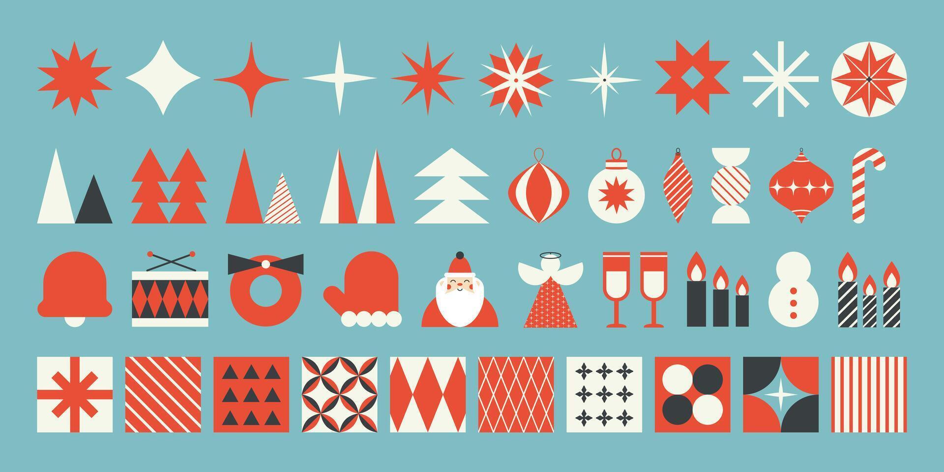 Christmas Modern Minimalist Geometric Shapes Collection vector