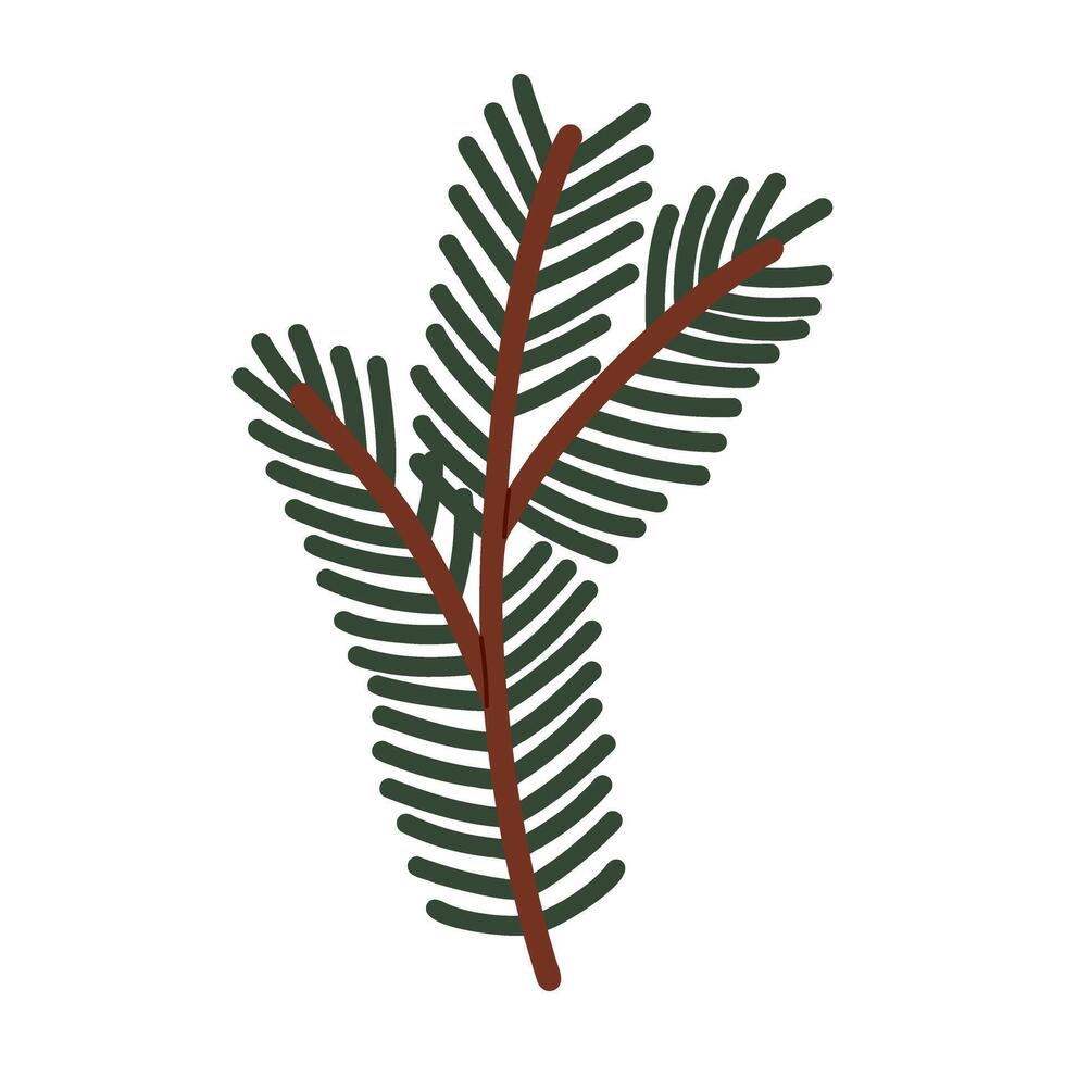 Minimalist Fir Branch Plant Icon vector